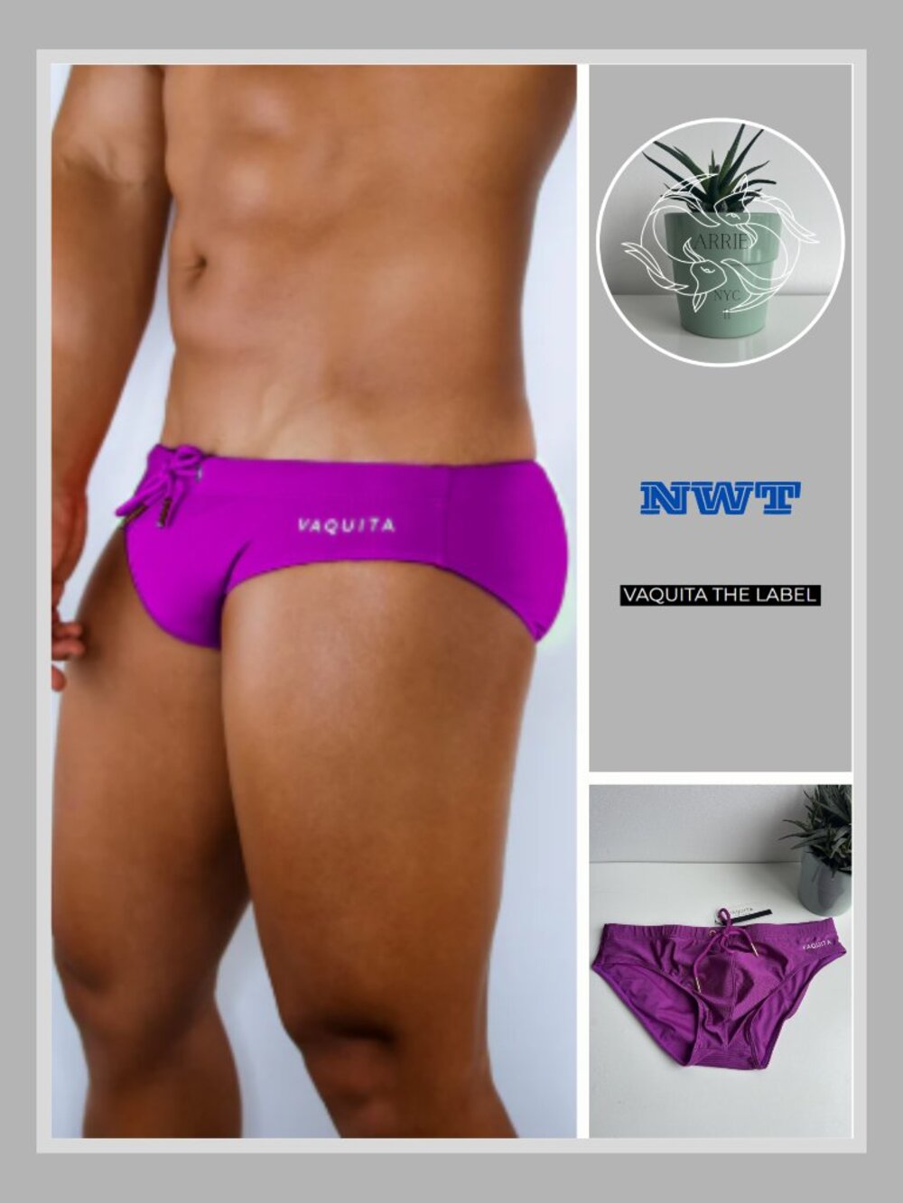 Vaquita The Label - Enhancing Swim Brief - Purple (M)